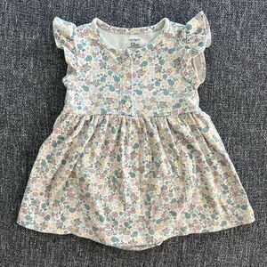 Carter's Floral Ruffle Dress - Cream and Pink
